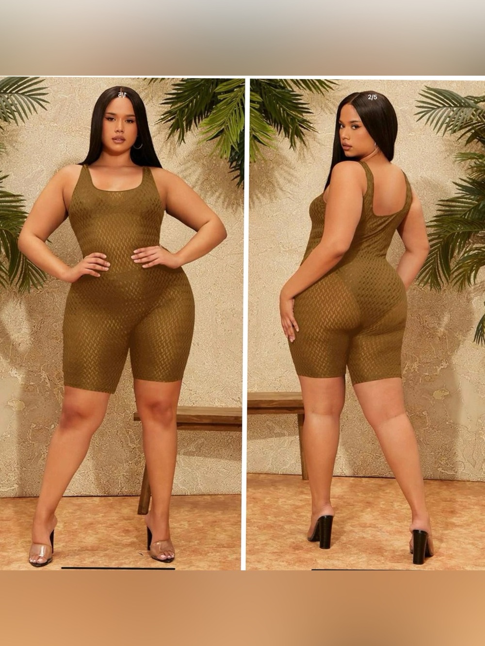 Plus Size Sheer Romper
